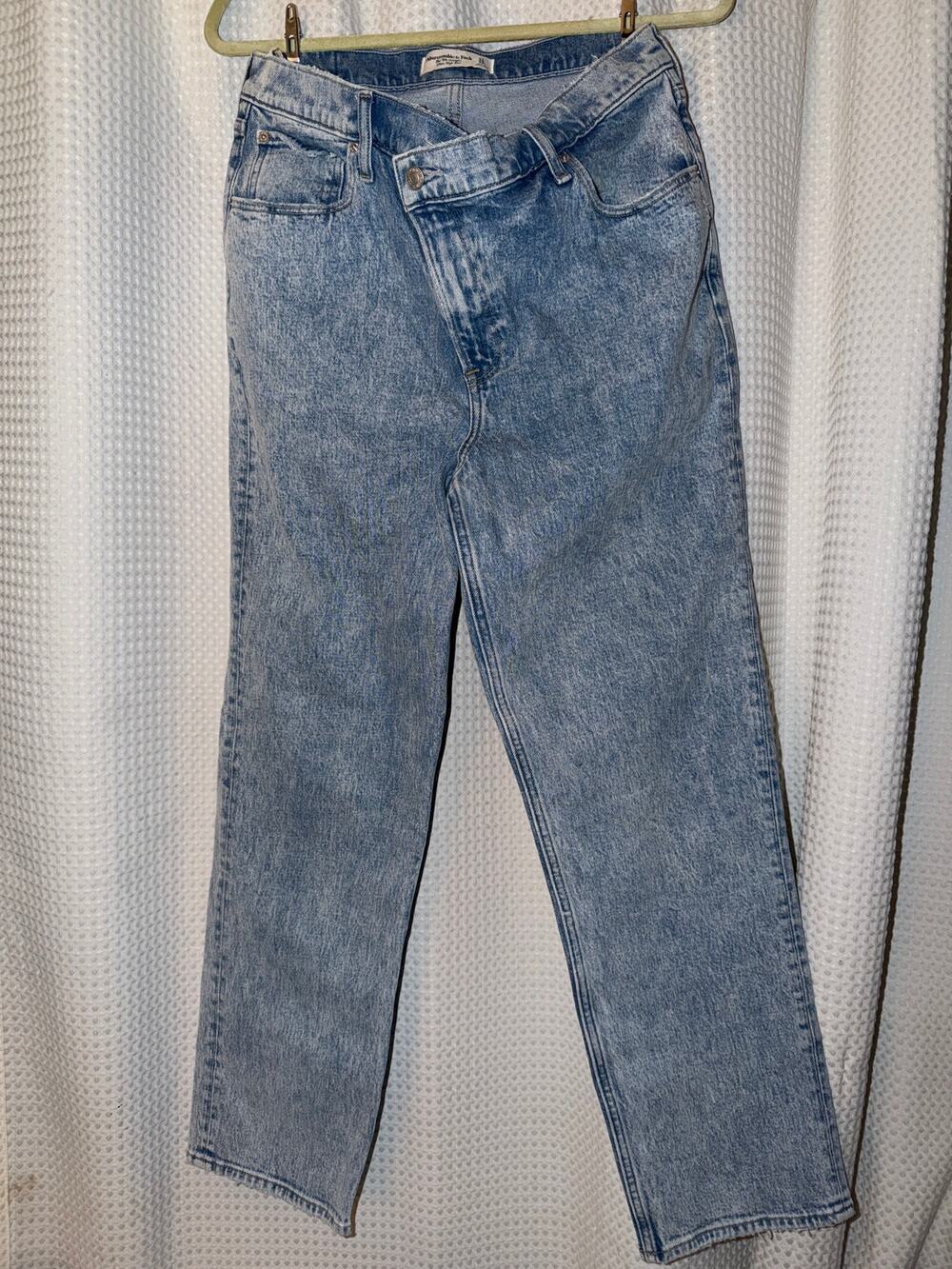 Abercrombie 90s Straight Jeans Womens 31 12 Short Ultra High Rise Denim